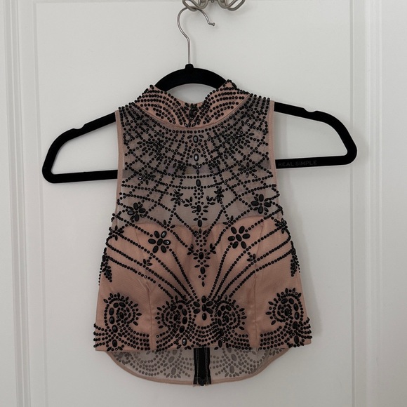 Deco-Beaded Two-Piece Dress Halter top - Picture 6 of 11